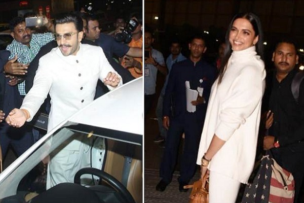 Deepika, Ranveer Singh leave for Italy